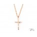 Кръст Колие от 14К  Розово Злато с Диамант  Bloom Jewellery